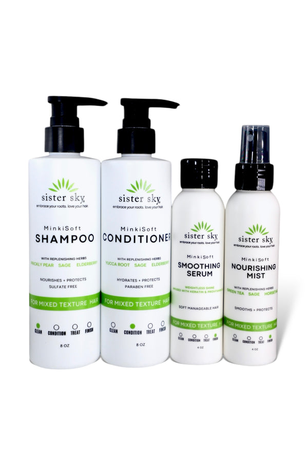 NEW MinkiSoft Shampoo, Conditioner, Nourishing Mist, Smoothing Serum