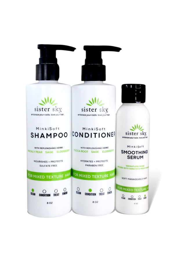 NEW MinkiSoft Shampoo, Conditioner, Smoothing Serum