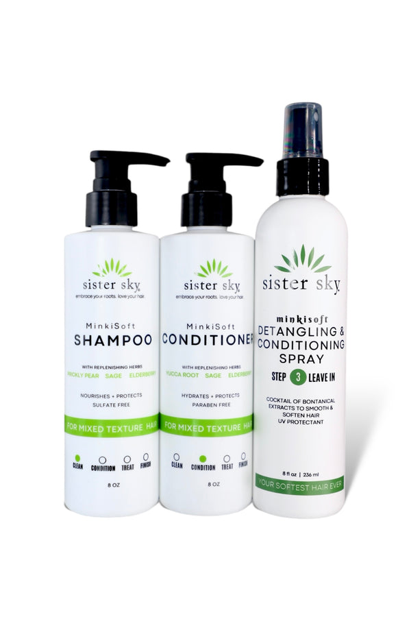 NEW MinkiSoft Shampoo, Conditioner, Detangling and Conditioning Spray