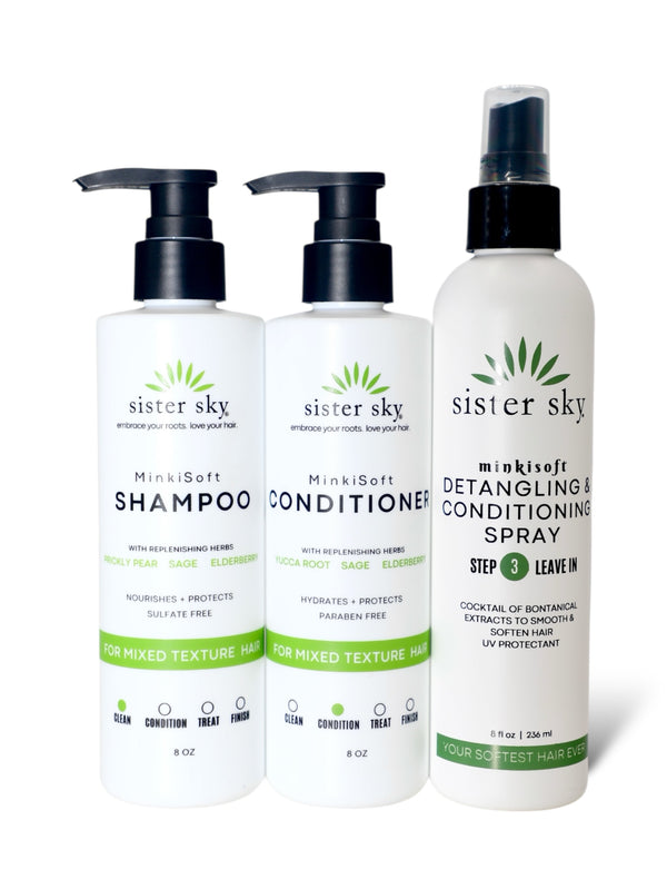 NEW MinkiSoft Shampoo, Conditioner, Detangling and Conditioning Spray